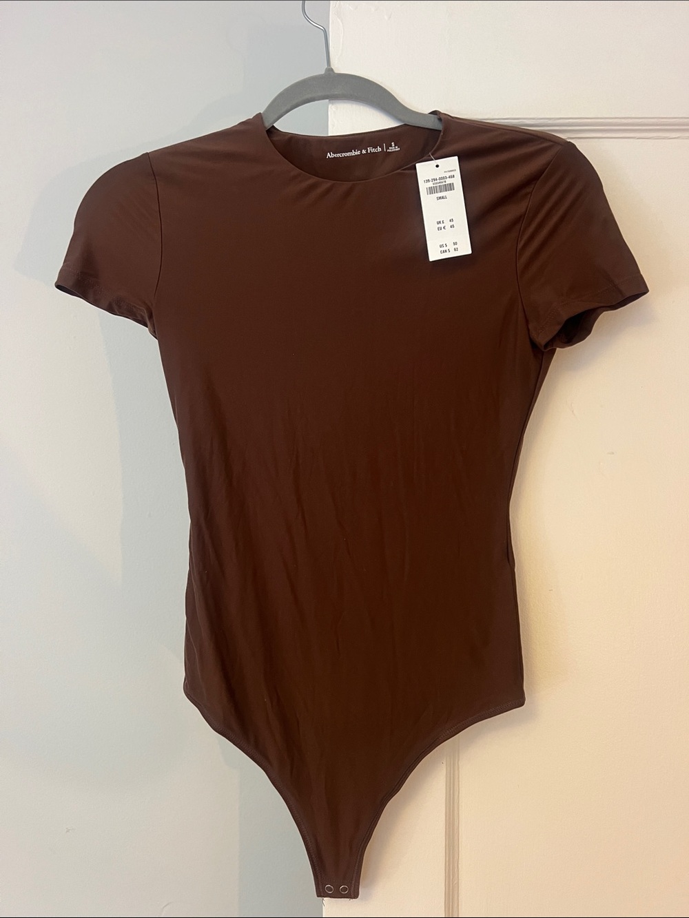 Abercrombie & Fitch Brown Short-Sleeve Crewneck Bodysuit